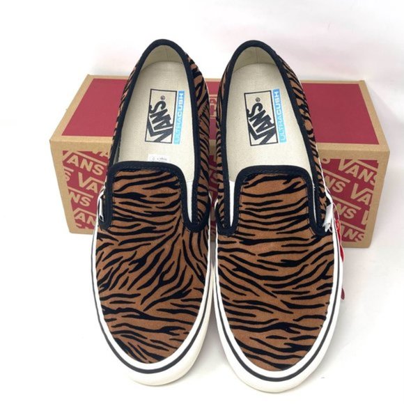 Vans Slip On Sf Shoes Womens Size Stripes Low Top Skate Canvas Brown VN0A5HYQ9ZY - Picture 5 of 11